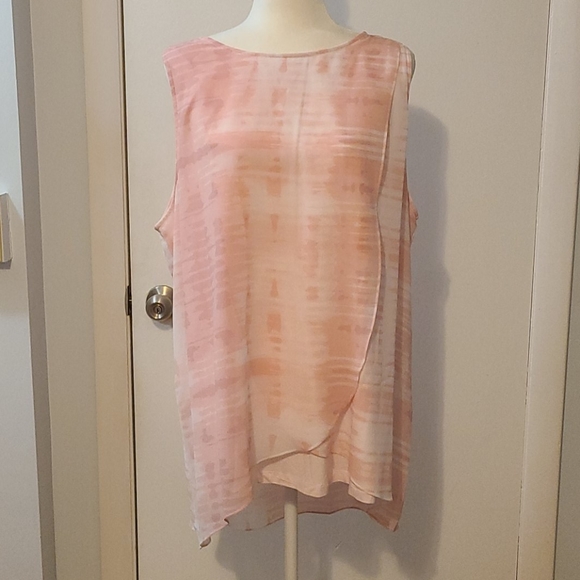 H by Halston Pink and White Flowing Top - Picture 1 of 8